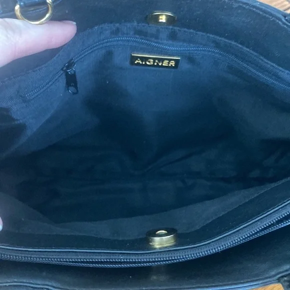 Etienne Aigner Black Leather Satchel - Picture 9 of 14